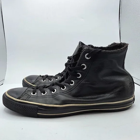 Converse All Star Leather Hi Top Mens Size 11 Black Casual Sneakers Athletic - Picture 15 of 15